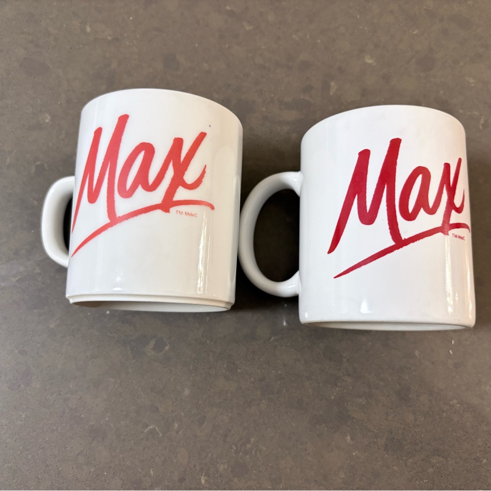 Vintage duo of Maxwell House Max coffee Mugs